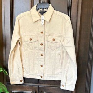 Pendleton Point Collar Long Sleeve Pocketed Denim Wool Blend Trucker Jacket